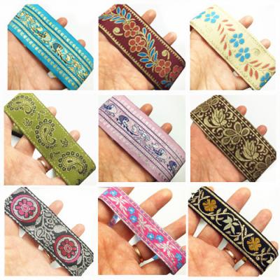 China Mobile Phone 30mm Jacquard Embroidery Woven Polyester Multi Color Ribbon for sale