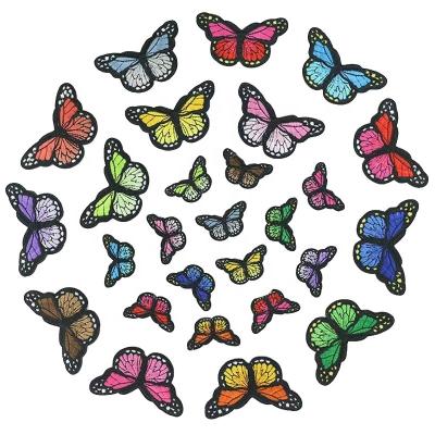 China Custom Hot Sale 3D Heat Transfer Butterfly Iron On Embroidered Clothing Applique Patch Embroidery Patches African Embroidery Badges for sale