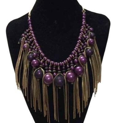 China Wholesale Fashion Cute Cheap Price Long Tassel Fringe Necklace for sale