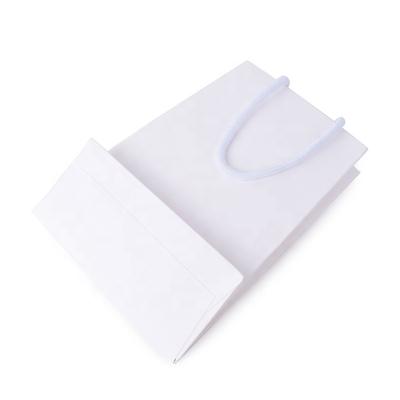 China Cheap white jewelry pouch paper packaging paper bag jewelry box shop logo printing price promotional bags craft for sale