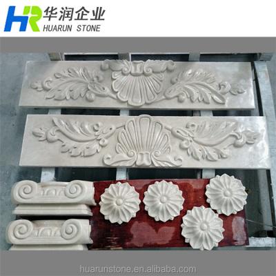 China Interior & Exterior Decoration Aran White Cream Marble Carved Panel Tiles And Marbles for sale