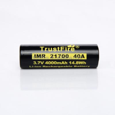 China Toys TrustFire Li-ion 3.7V 40A 4000mAh 14.8Wh 21700 Rechargeable Battery for sale