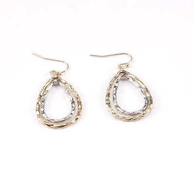 China Silver mixed two Tone Open Teardrop Earrings Golden Factory for Hot Blee Bijoux favorable to the Fashion Environment for sale