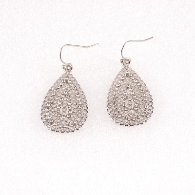 China Wholesale Crystal Teardrop Earrings Trendy Filgree Rhinestone Faux Stone Tear Drop Earrings High Quality Fashion Jewelry for sale