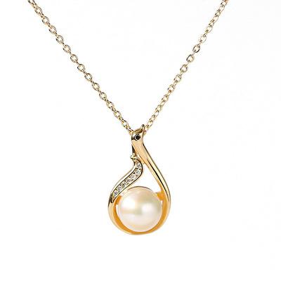 China High Quality Fashion Jewelry 14K Gold Plated Freshwater Pearl Necklace for sale