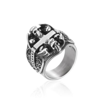 China Cool Men's High Quality Retro Face Gothic Trend Cartoon Skeleton Ring Rings Stainless Steel Jewelry for sale