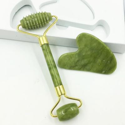 China High Quality Face Gua Sha Massager Natural Jade Roller Scraper Facial Skin Care Guasha Stone for sale