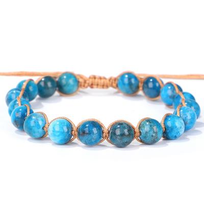 China High Quality 8MM Apatite Friendship Charm Braided Bracelet Natural Stone Handmade String Bracelets Jewelry for sale