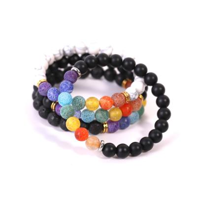 China High Quality Factory Wholesale Yoga Jewelry Reiki Healing Balance Disintegration Agate 7 Chakra Bracelet for sale