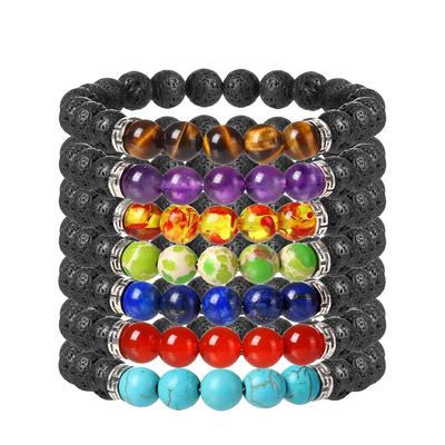 China High Quality 7 Chakra Bracelet For Women Men Balance Natural Stone Buddha Reiki Prayer Beads for sale