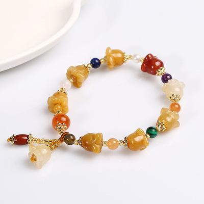 China High quality Chinese style pixiu jade bracelet pumpkin festival gift gourd bracelet gift for sale