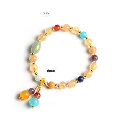 China High Quality Rutilated Natural Ethnic Chinese Quartz Agate Crystal Beads Strand Bracelets Women Fine Jewelry for sale