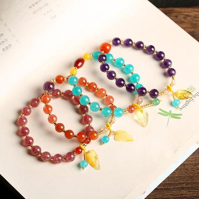 China High Quality Natural Beeswax Jade Stone Crystals Pendant Bracelet For Women With Jewelry for sale