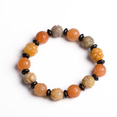 China High Quality Goldline Jade Bracelet Fashion Natural Jade Lotus Bead Bracelet Customized for sale