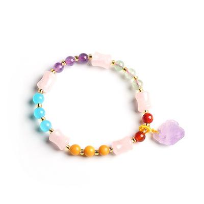 China Natural Stone Charm Jade Bracelet China Style of Crystal Stone Beads High Quality Amethyst Bracelet for sale