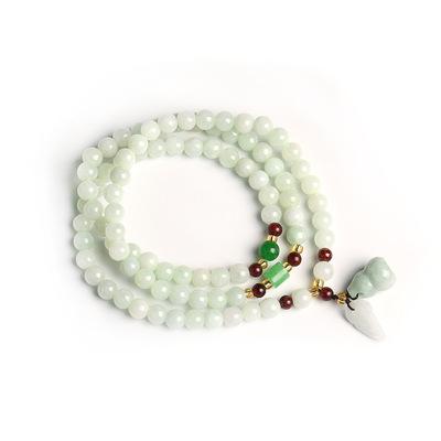 China Garnet Gourd Pendant Bohemian Bracelet Green Jade Bracelet Jewelry Women Natural From High Quality Boutique for sale