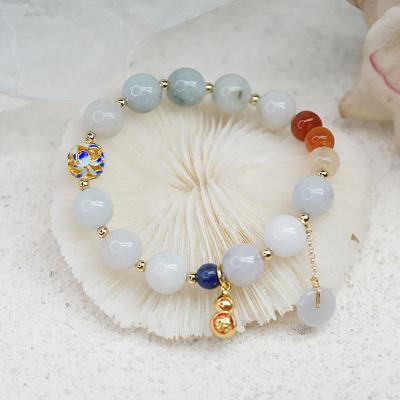 China Safe Jade Style Gourd Buckle Chalcedony Bracelet Bangle Female New Ethnic High Quality for sale