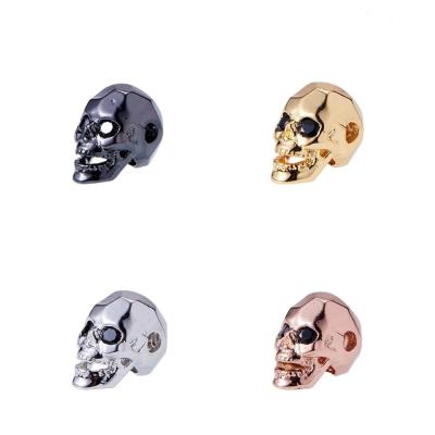 China DIY Jewelry Making Jewelry Findings DIY Finding CZ Skull Head Beads 4 Colors Available Pave Clear CZ Skull Head Beads for sale