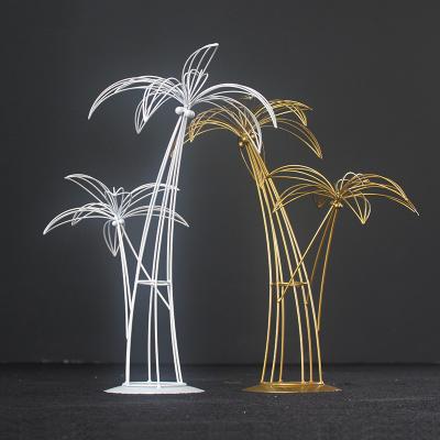 China Soft Leather Toast Bread Stools Iron Coconut Tree Wedding Centerpiece Party Stage Event Decorations Flower Arranger Window Display Wedding Ornaments for sale