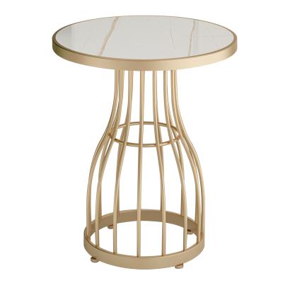 China Wedding Centerpieces & Modern Table Decorations Luxury Hotel Restaurant Decoration Iron Coffee Table Iron Metal Cake Stand Bedroom Room Furniture Decor with Marble Top for sale