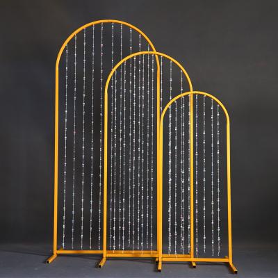 China Single Bead Curtain Backdrop Metal Arch Backdrop Metal Decor Wrought Iron Prop Wrought Iron WholesaWedding Arch Tube Arch Door Wedding Party Decoration for sale