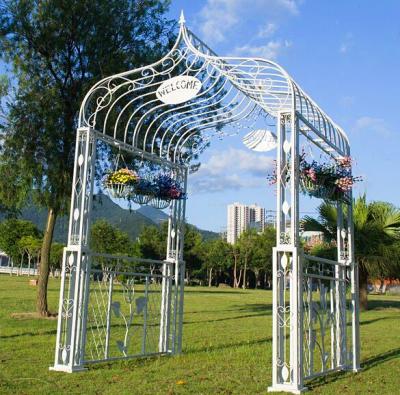 China Wedding European style wrought iron metal arch gate arch door wedding stage decoration wholesale metal decorative for sale