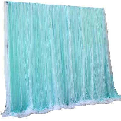 China Wedding Bamboo Chair Mesh Background Wedding Stage Pre-function Area Birthday Party Stage Decoration Veil Sheer Veil Drapes Wedding Pavilion for sale