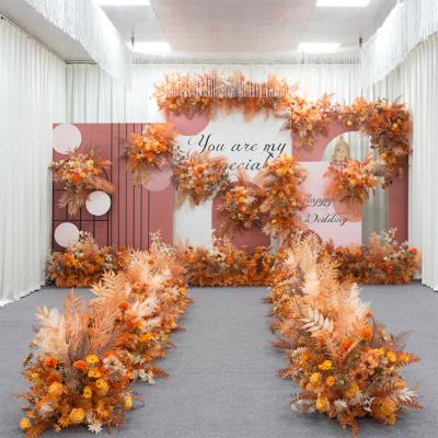 China Wedding High Quality Decor Dried Bouquet Mini For Wall Wreath Wedding Backdrop Artificial Flowers Stage Decoration for sale