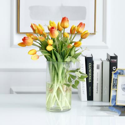 China Home Artificial Tulip Flower 7 Head Tulip Real Wedding Decoration PU Touch Tulips Bouquet Wedding Party Decor Materials for sale