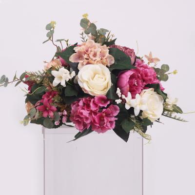 China Wedding Decoration New Rose Flower Ball Stage Decoration Artificial Props Silk Flowers Rose Hydrangea Wedding Craft Decoration for sale