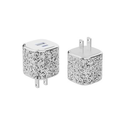 China Tamanho de bolso PD3.0 35W Dual Port Wall Charger com acabamento de diamante à venda