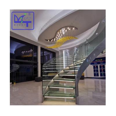 China Indoor Staircase LED Glass Steel Spiral Staircase Made in China-Maist for sale