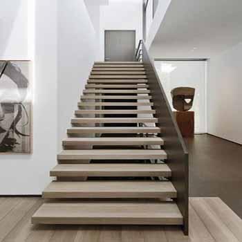 China Modern Solid Wood Straight Staircase, Staircase, Art Staircase for sale