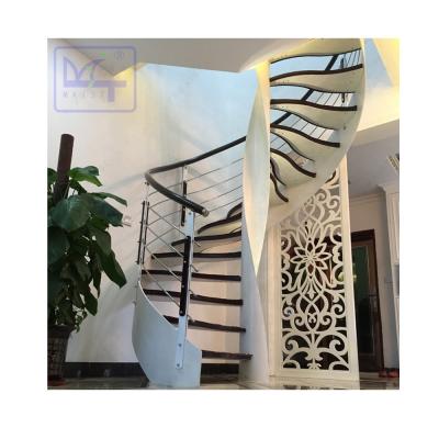 China Luxury Curved/Arc Spiral LED Staircase,Indoor Staircase,Decoration Luxury Modern Home Glass Stairs Wooden Stairs Made in China-Maist for sale