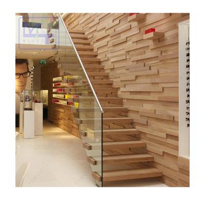 China China Fsmaist Wooden Glass Stairs Indoor Hanging Stairs Indoor Manufacturer for sale