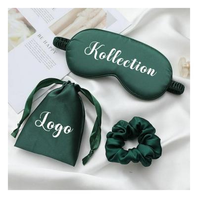 China Hot Selling Color Logo Sleep Blindfold Eye Mask Soft Custom Cover Silk Silk Eye Mask for sale