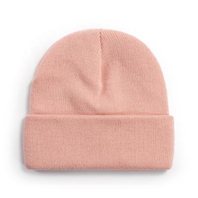 China COMMON Unisex White Logo Infant 100% Plain Custom Acrylic Beanies Knitted Hats Winter Beanie Knitted Cap for sale