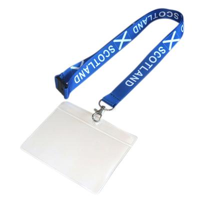 China Eco-friendly custom lanyard with id card holder id badge polyester lanyard neck strap for sale