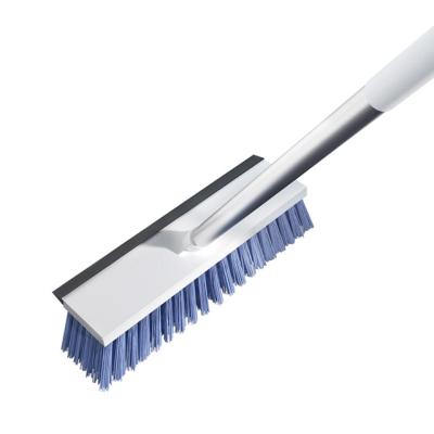 China Sustainable Plastic Floor Cleaning Brush With Metal Handle 10 To 50 Inch Adjust Rod for sale