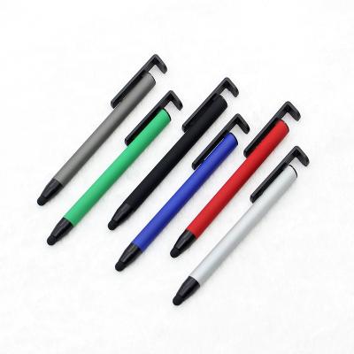 China office & School Pen 3 in 1 Multifunctional Spray Glue Metal Ball Pen Phone Holder Stylus Pen for sale