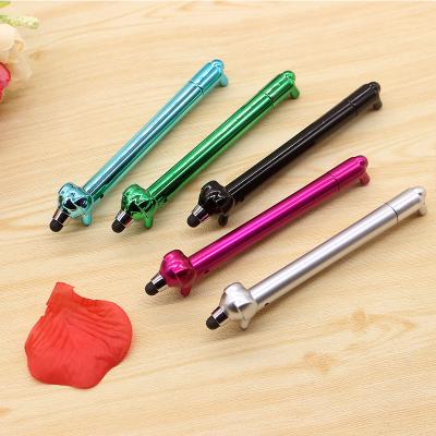 China Cute Animal Shape Dog Stylus Plastic Ball Pen for sale