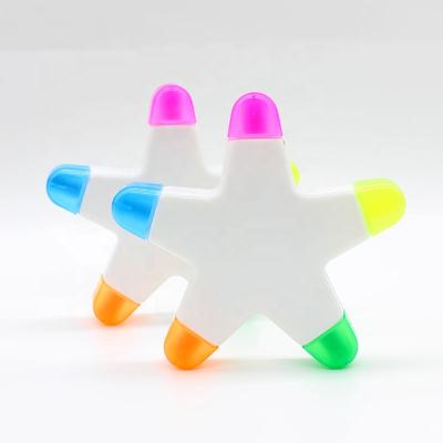 China office & Creative Clear Color School Markers Star Shape Fluorescent Pens for Diary Planner Note Taking and School Office Making Note for sale