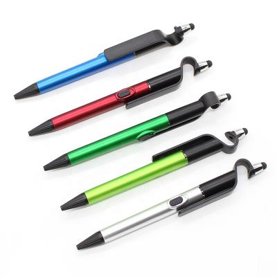 China Make Your Logo Brighter When It's Dark Promotional Logo Pen Stylus Pen With LED Light Customized Mobile Phone Holder for sale