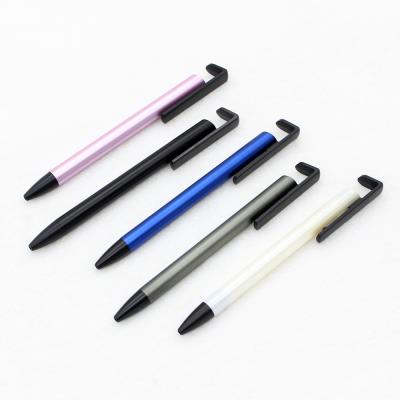 China office & Plastic school pen ballpoint pen mobile phone holder pen with personalized custom logo for sale