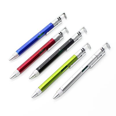 China office & School Pen Screwdriver Tip Spirit Level Plastic Multifunctional Pen With Phone Holder for sale