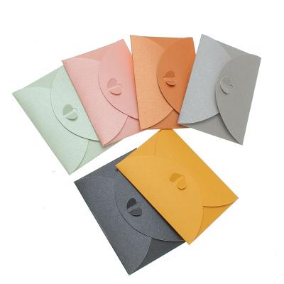 China Shipping& excellent packing special custom full color pearly paper envelope with heartshape closure recycled envelopes for sale