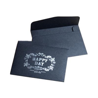 China Custom Elegant Black Business Envelope C4 Envelope With Silver Foil Hot Stamp for sale