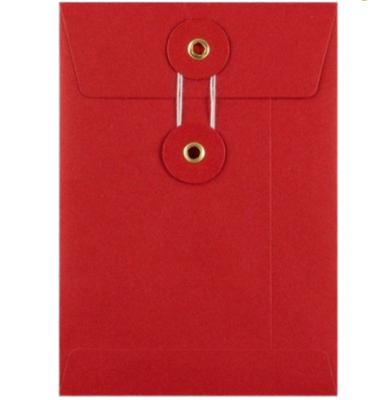 China New Sales Enveloeps Custom Red Fancy Wrapping Paper A4 Wrapping Envelope With Grommet for sale