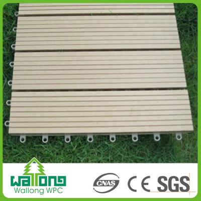 China Outdoor Tiles Easy To Clean Compound Wood Decking Wpc Outdoor Deck Flooring Tiles Anti Slip for sale