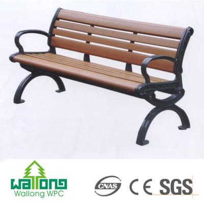 China Hot sales modern maintenance cost low price wood textured wpc plastic garden bench for sale